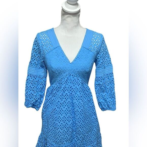 Lilly Pulitzer Zanzibar Blue Lucinda Eyelet Mini Dress - 0 - Picture 3 of 7